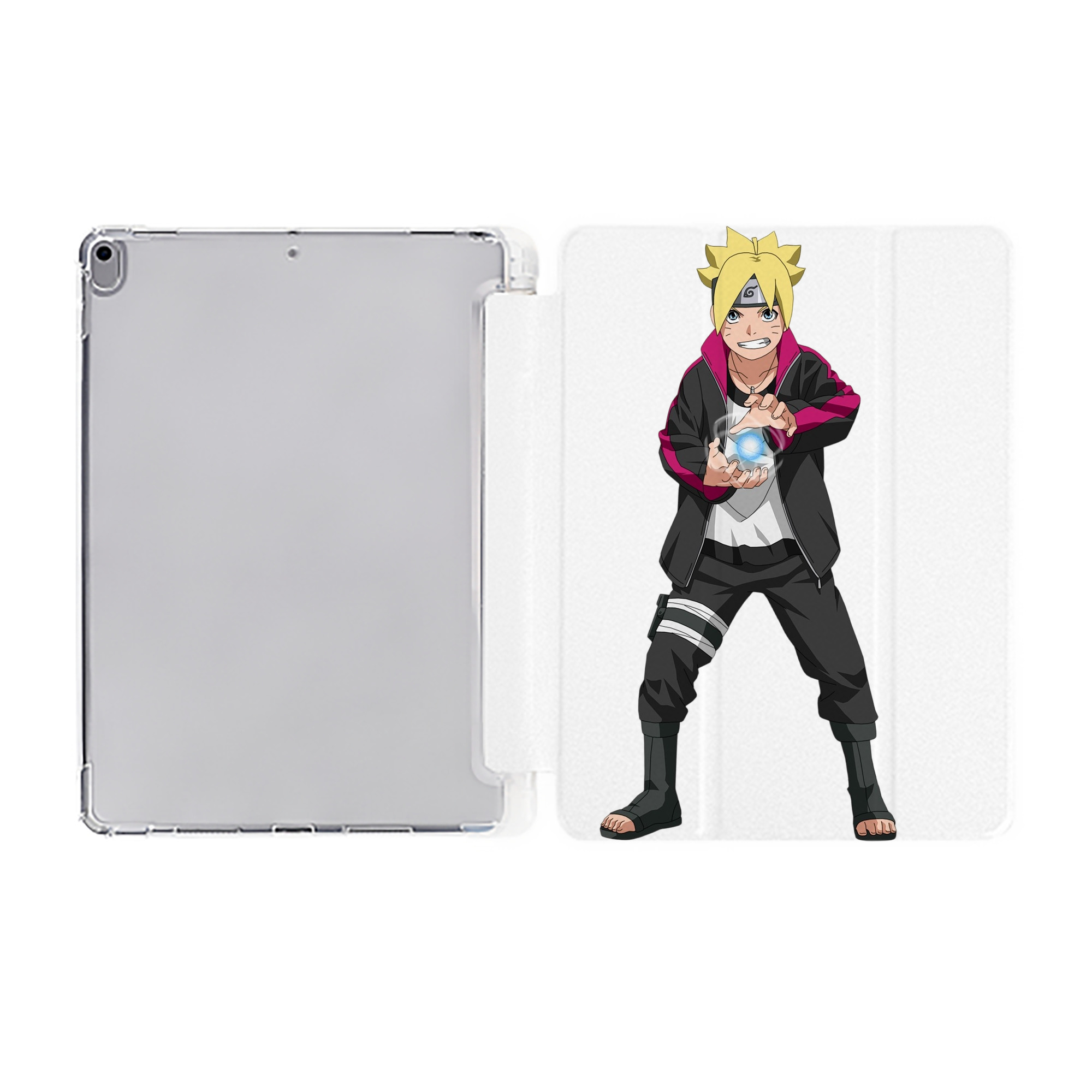 （画像用） NARUTO -ナルト- うずまき ボルト Uzumaki Boruto IPad ケース ペン収納付き 三つ折りスタンド PUレザー×シリコン 対応機種9.5/10.5/10.9インチ